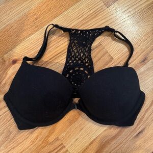 Victoria's Secret Black Crochet Detail Bra